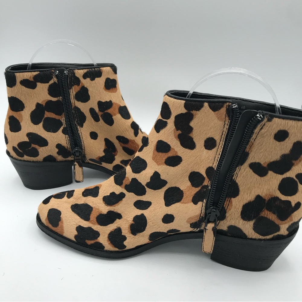 NWOB COLE HAAN Grand‎ OS Sz 6 Joanna Calf Hair Leopard Animal Print Bootie Boots - Picture 8 of 14